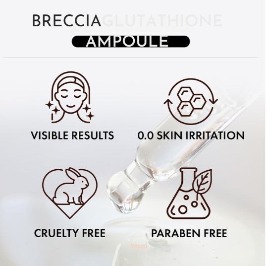 Breccıa Serum with 20,000ppm Glutathione, Niacinamide and hyaluronic acid, Dark Spot, Improve skin elasticity, Revitalize complexion, Korean Skincare, 30ml, 1.01 fl. oz.